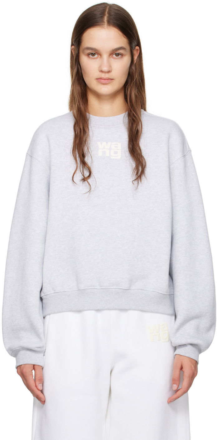 Dukserice Alexander Wang Crewneck Sweatshirt Siva | 4CC3221360