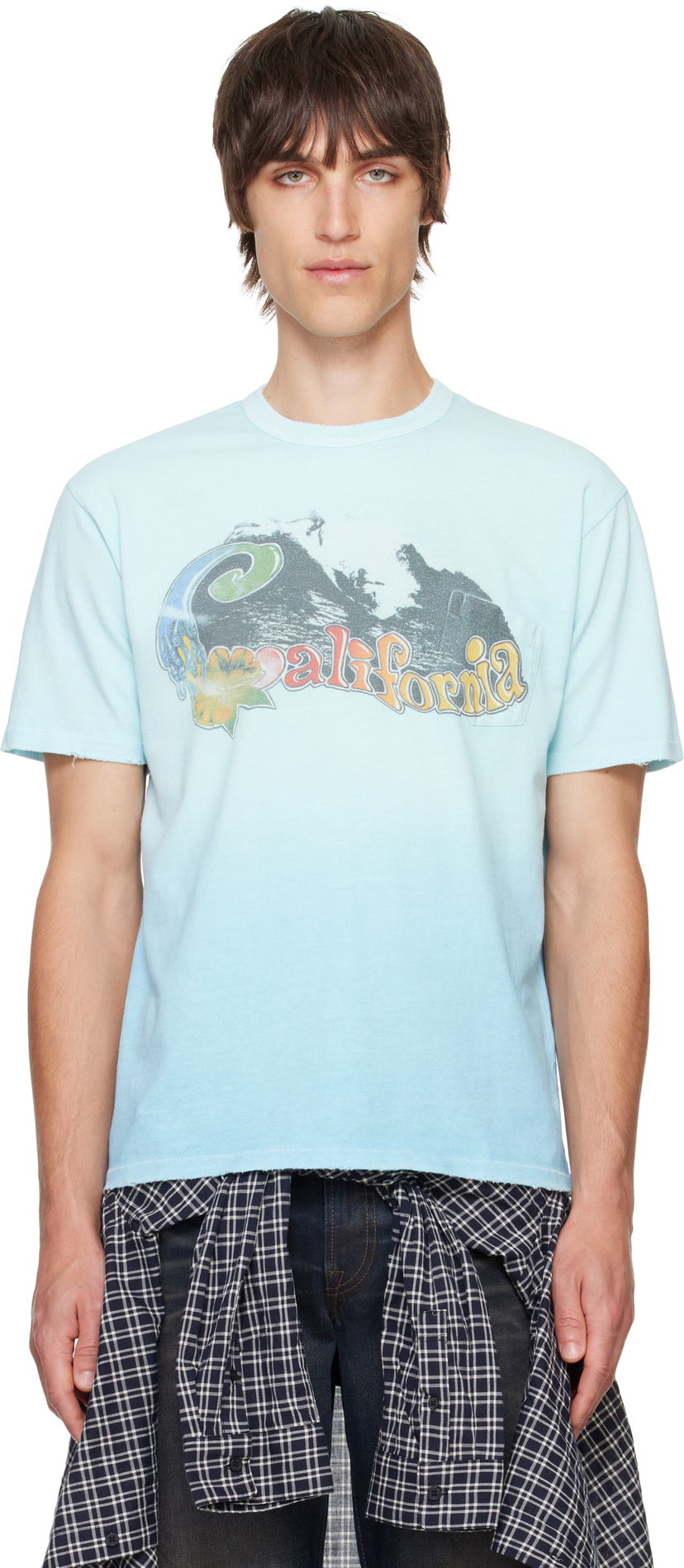 Majica kratkih rukava ERL ERL California Wave Graphic T-Shirt Plava | ERL09T002