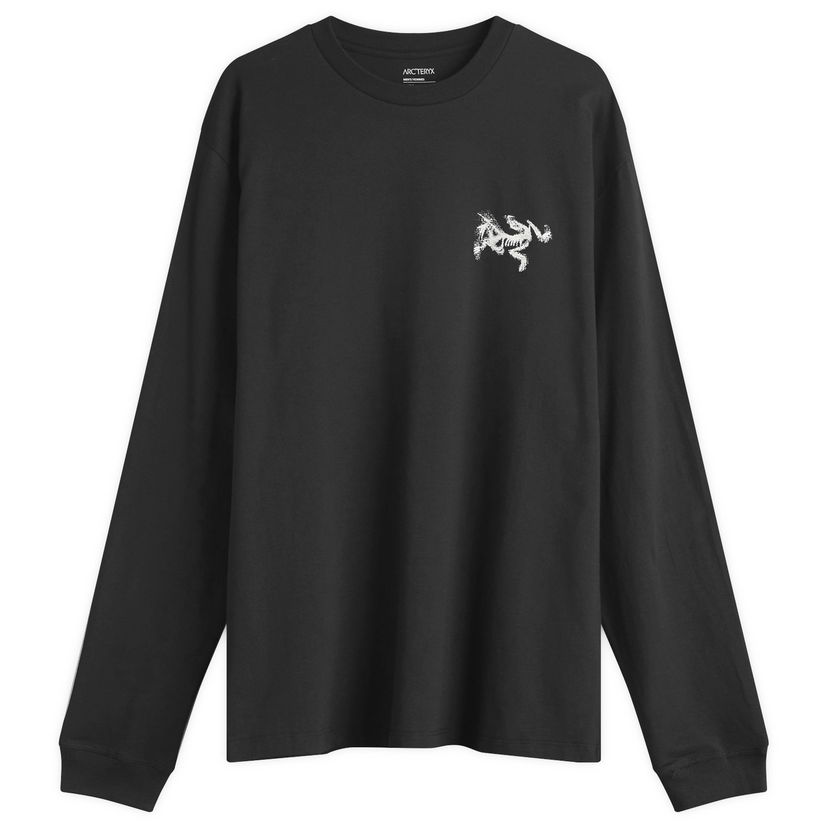 Majica kratkih rukava Arcteryx Kragg SL Cotton Bird Tile Long Sleeve T-Shirt, Size Medium Crna | X000009537-021941