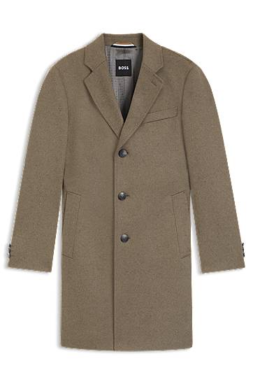Kaputi BOSS Slim-Fit Wool and Cashmere Coat Smeđa | 50549187