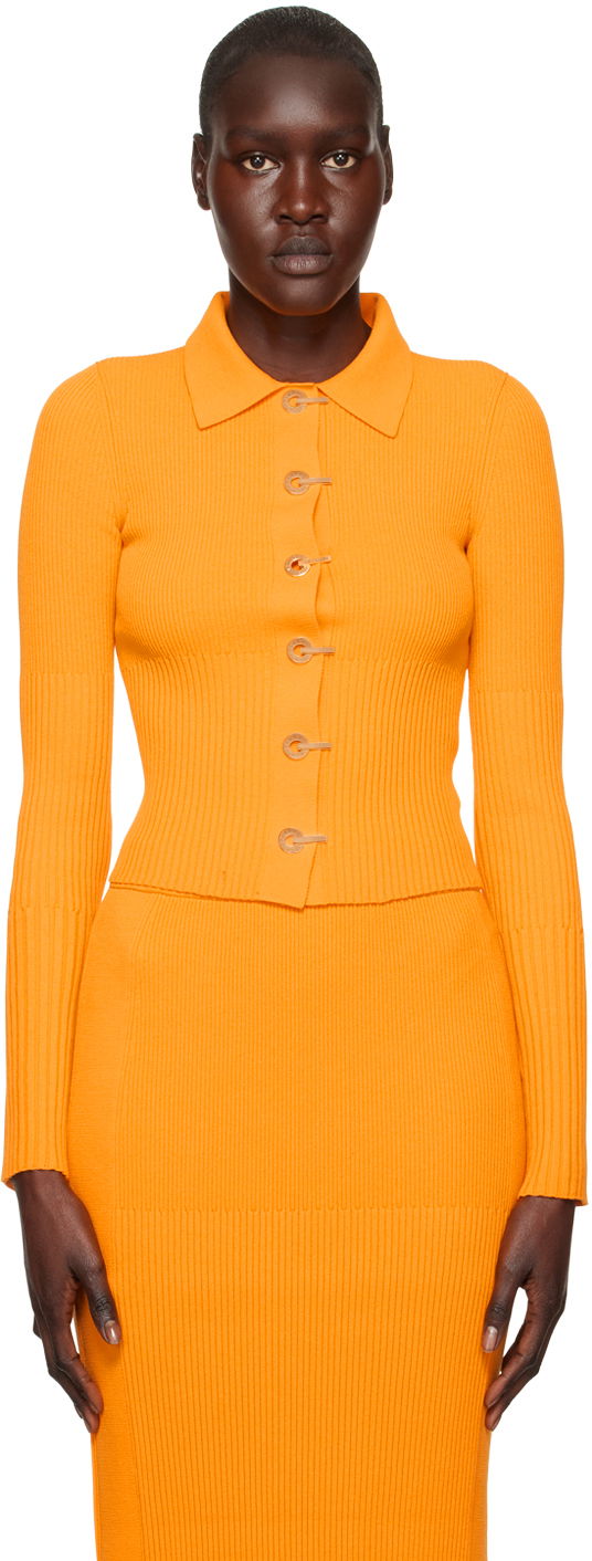 Džemper Dion Lee Gradient Rib Long Sleeve Cardigan Narančasta | A7663R23