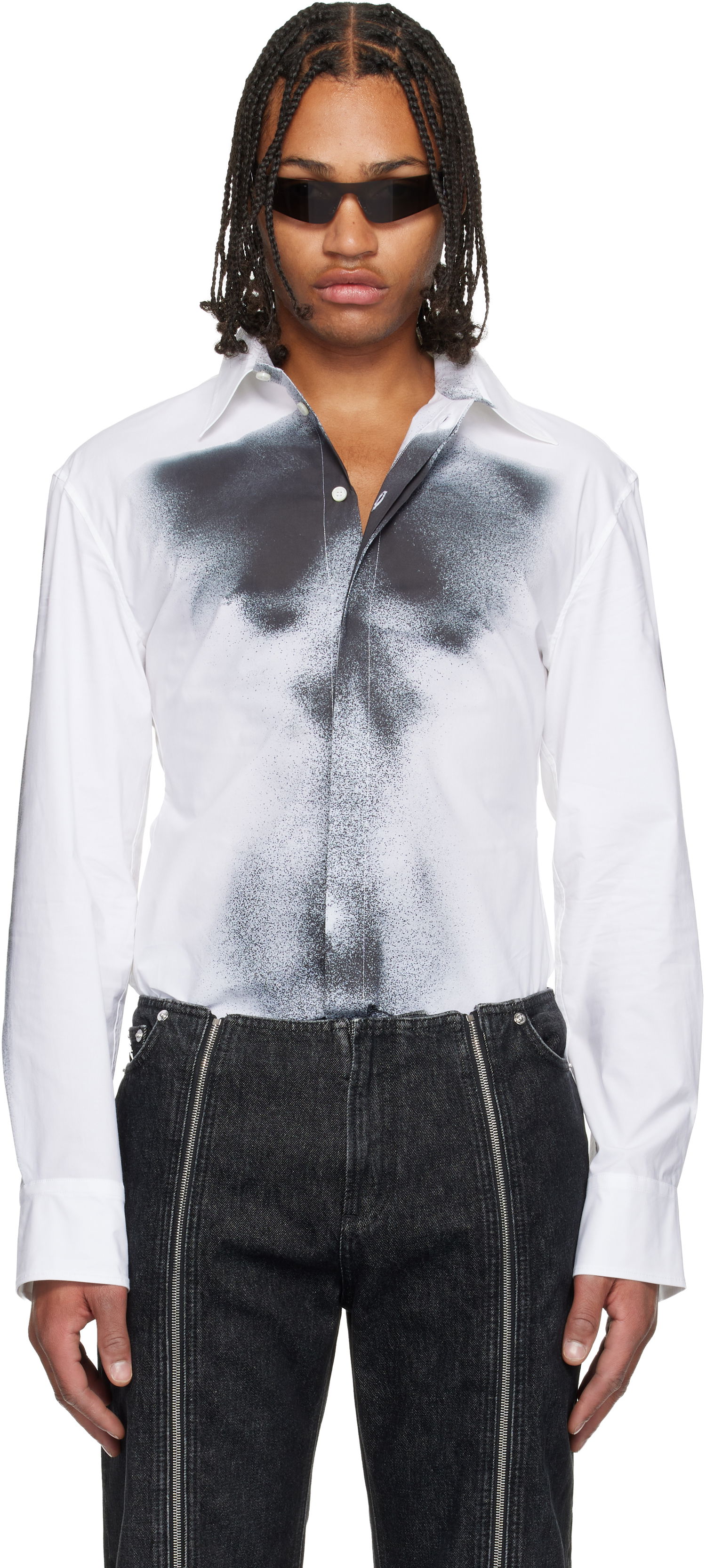 Košulja Jean Paul Gaultier Jean Paul Gaultier Printed Body Dust Shirt Bijela | 25/04-W-ST041-C071-0100, 0