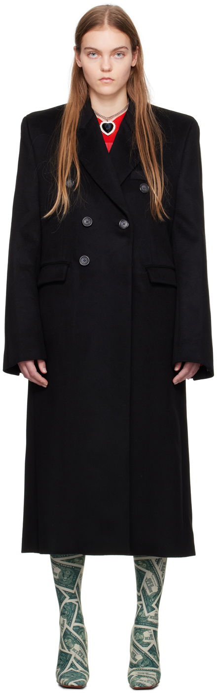 Kaputi VETEMENTS VTMNTS Tailored Double-Breasted Maxi Coat Crna | VL20CO100B