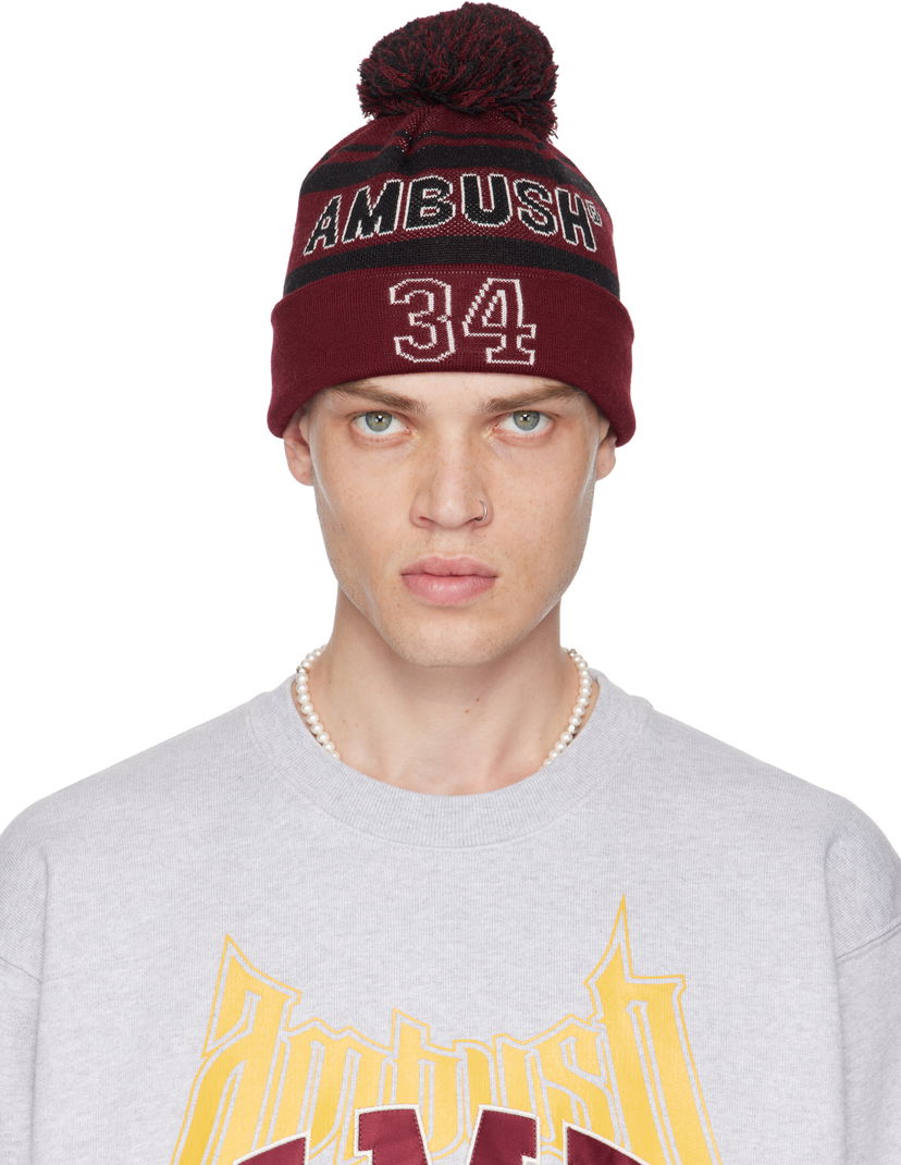 Kapica Ambush Stadium Logo-Embroidered Beanie Crvena | BMLC003F24KNI0012810