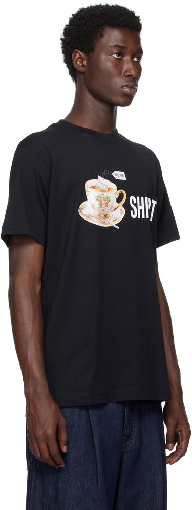 Majica kratkih rukava Moschino Moschino Teacup Print Organic Cotton T-Shirt Crna | 252ZZ072852411555, 1