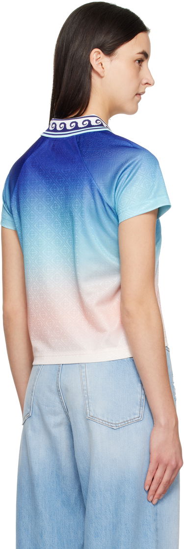 Polo majica Casablanca Casablanca Jacquard Monogram Football T-Shirt Plava | WPS25-JTP-302-02, 2