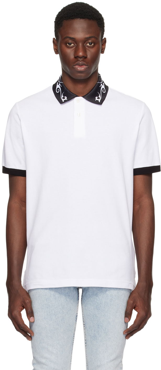 Polo majica Versace Jeans Couture White Printed Polo Bijela | E76GAGT08_ECJ01T