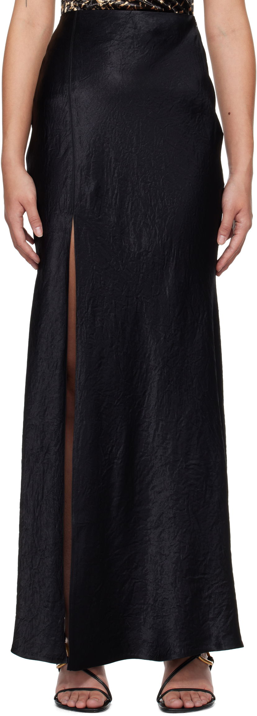 Suknja Nanushka Nanushka Harlow Maxi Slit Skirt Crna | NW24FWSK34300