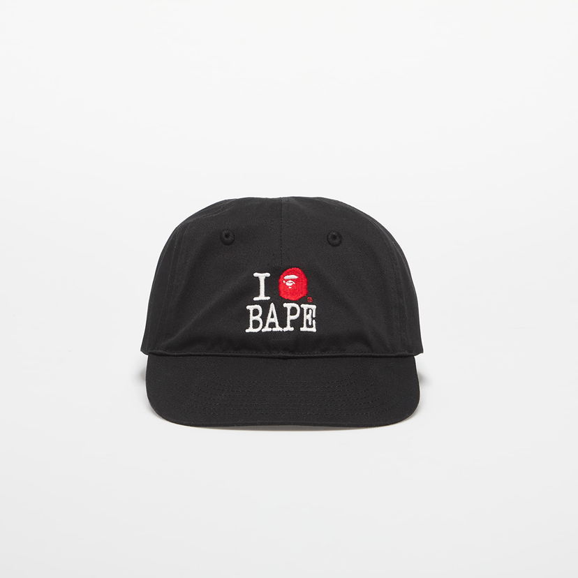 Kapa BAPE A BATHING APE Logo Cotton Twill Cap Crna | 001CPL301314MBLK