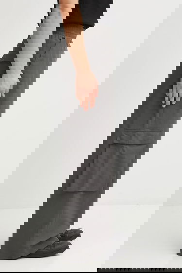 Cargo hlače HELIOT EMIL Wide Leg Elastic Waist Cargo Pants Siva | AW25.M.10.207.DGY05.CO, 3