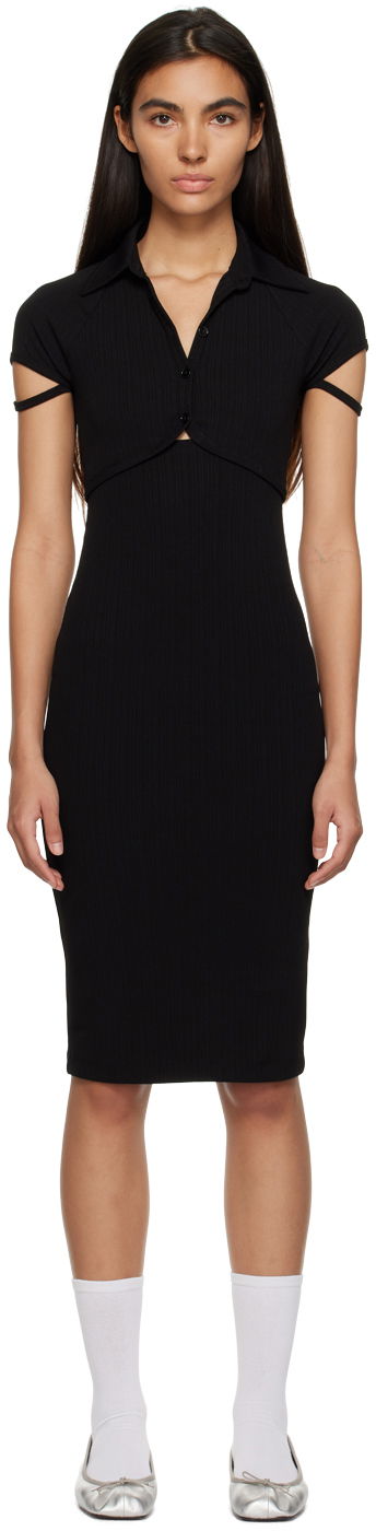 Haljina Helmut Lang Helmut Lang Cutout Midi Dress Crna | N01HW605