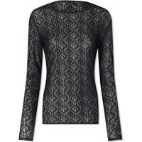 Majica kratkih rukava Marine Serre Monogram Mesh Jacquard Second Skin Top Crna | WTO068-BK99, 1