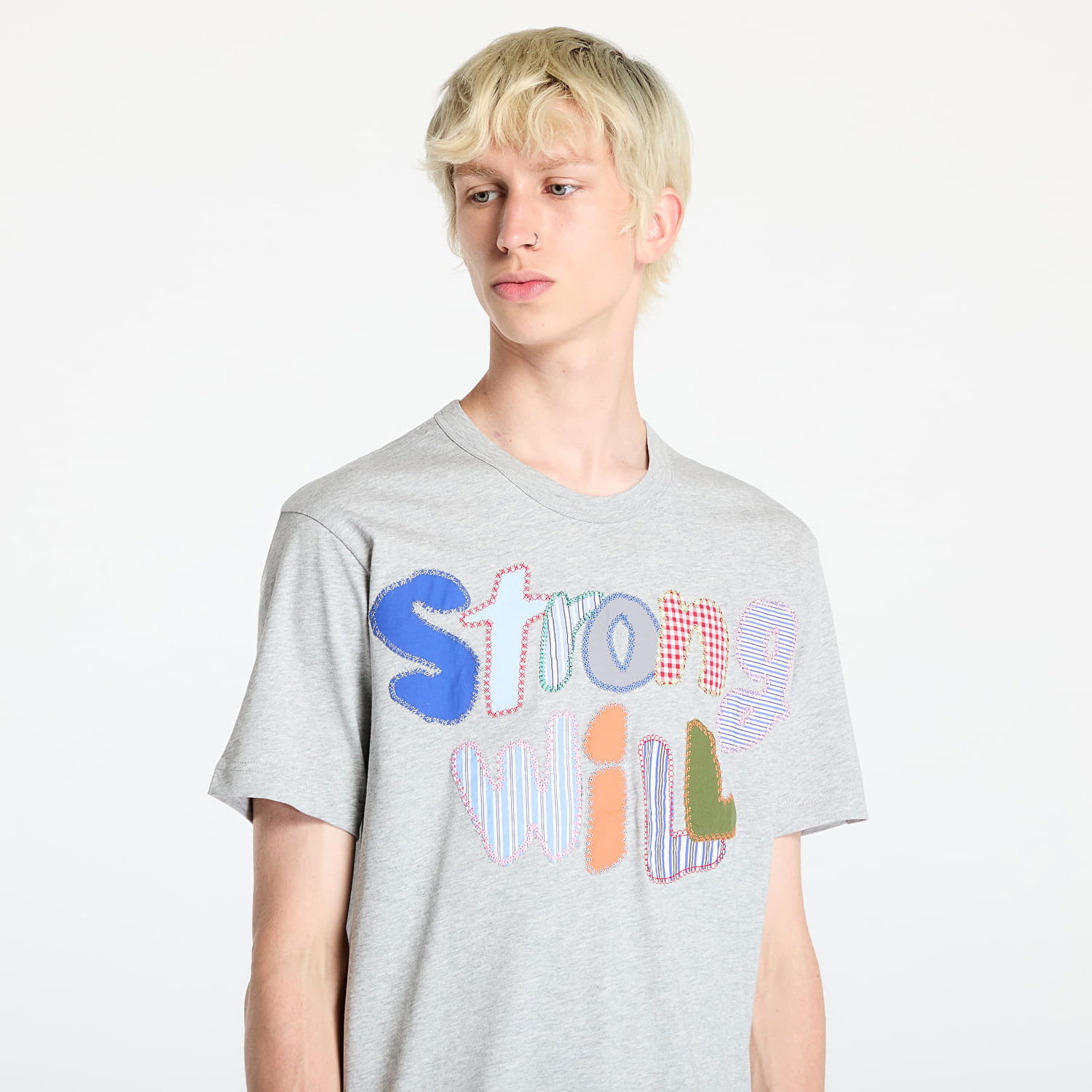 Majica kratkih rukava Comme des Garçons SHIRT Knit T-Shirt Grey Siva | FN-T001 Grey, 1