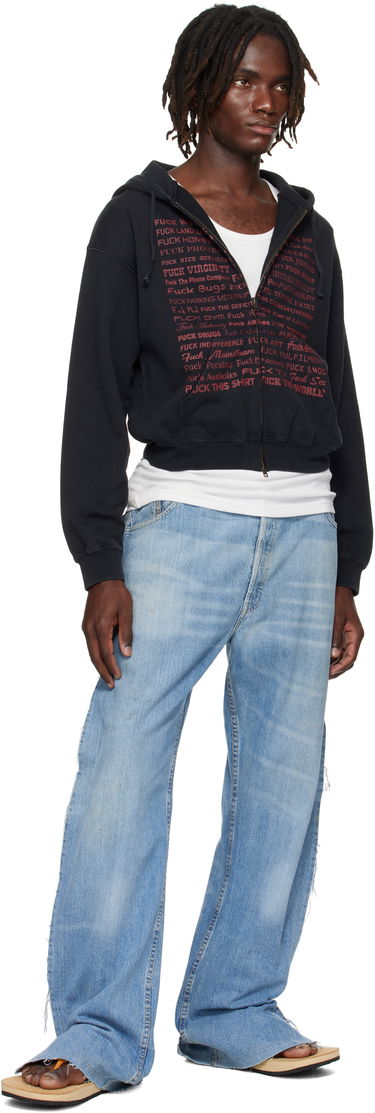 Dukserice VETEMENTS VETEMENTS 'Fuck' Fitted Zip-Up Hoodie Crna | UH76ZU660B, 3