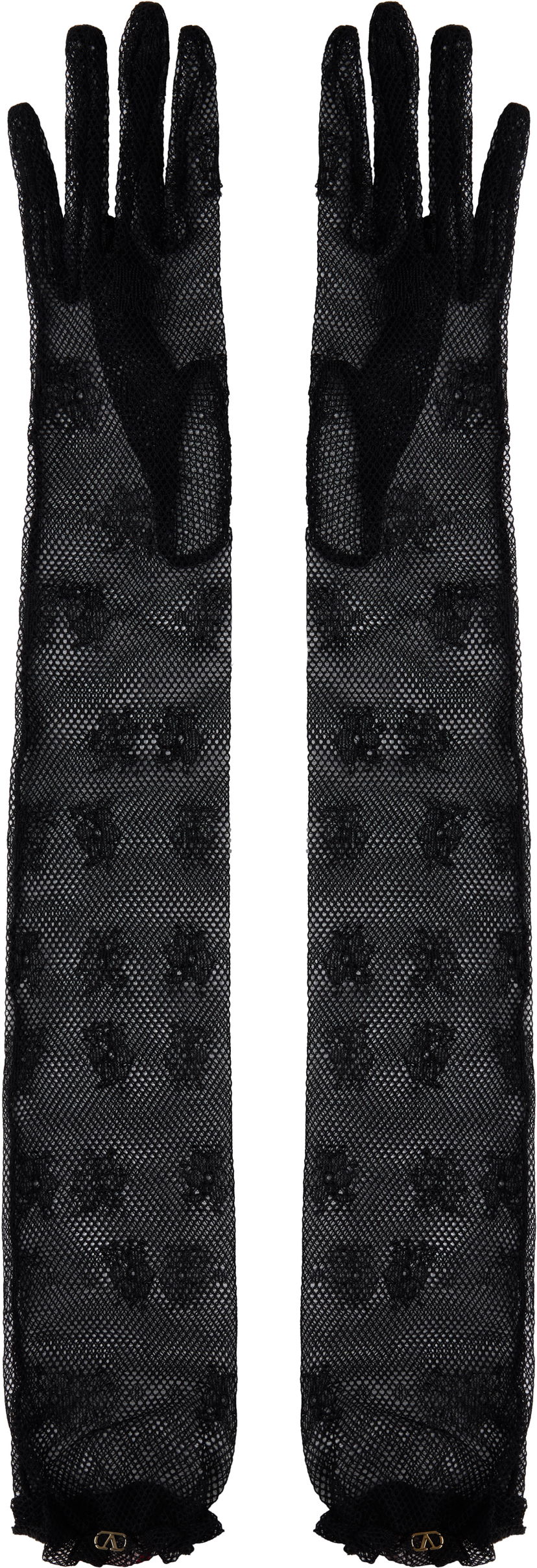 Rukavice Valentino Valentino Garavani VLogo Signature Lace Gloves Crna | 6W0GD00GPNN