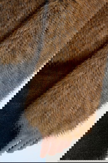Kaputi STAND STUDIO Cropped Faux Fur Coat Samara Smeđa | 61701.9405, 4