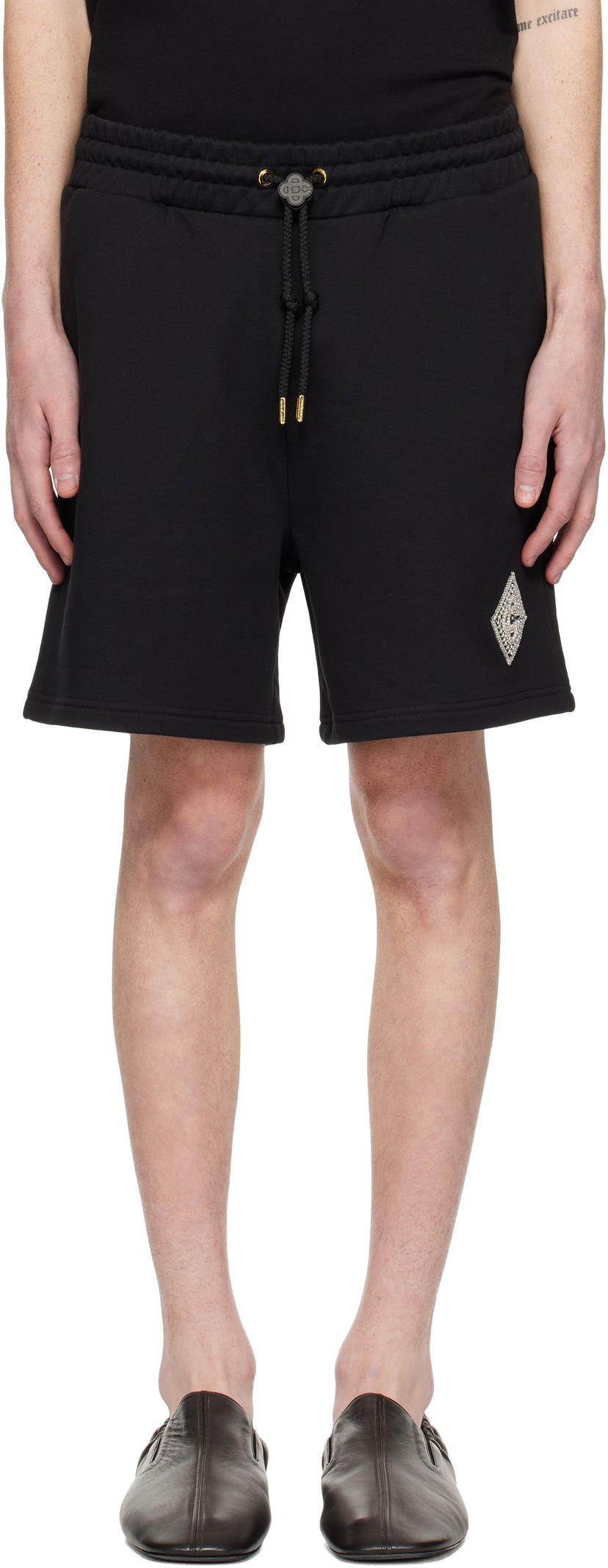 Kratke hlače Casablanca Pearl Diamond Lounge Shorts Crna | MPS25-JTR-003-03