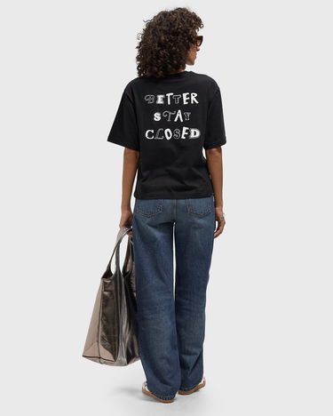 Majica kratkih rukava CLOSED Front Text Print T-Shirt Crna | C95925-44H-PR-100, 1