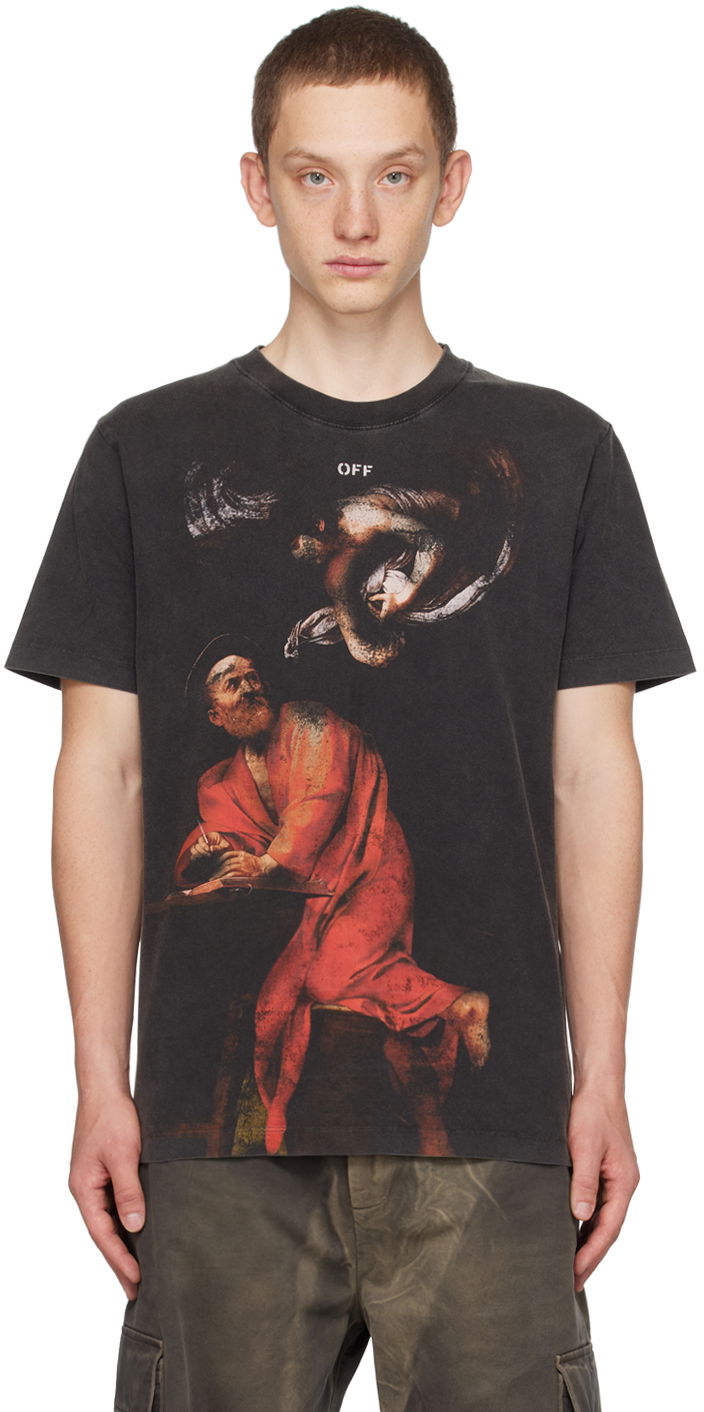 Majica kratkih rukava Off-White Black Printed T-Shirt Crna | OMAA027F23JER0041084