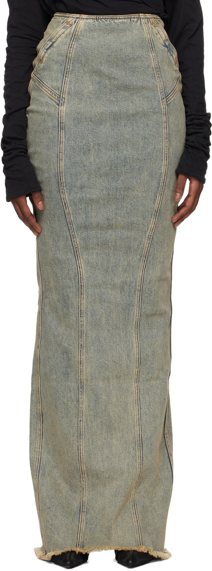 Suknja Entire Studios Channel Denim Maxi Skirt Plava | ES2572SW