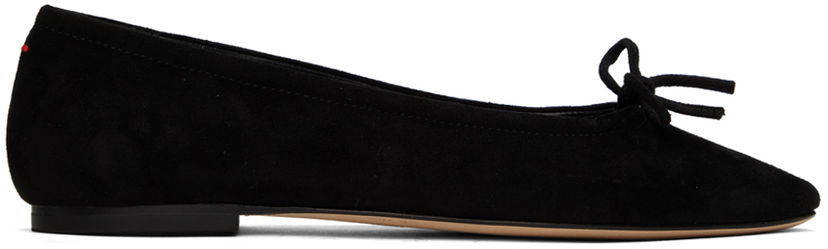 Odjeća Aeyde Aeyde Delfina Suede Ballerina Flats Crna | A11-FL-MNLR08FL17-SS24-800-017