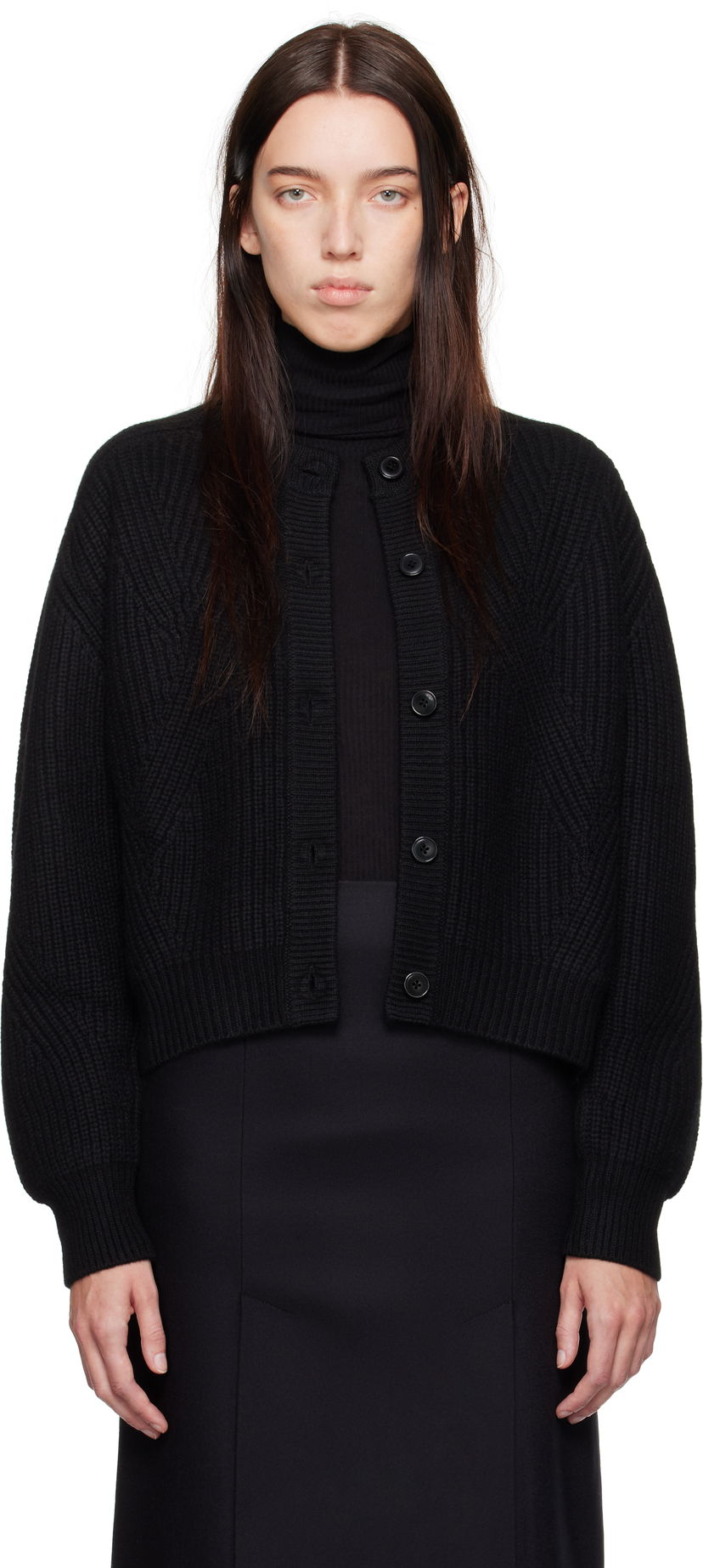 Džemper Loulou de Saison Loulou de Saison Manoa Knit Cardigan Crna | MANOA