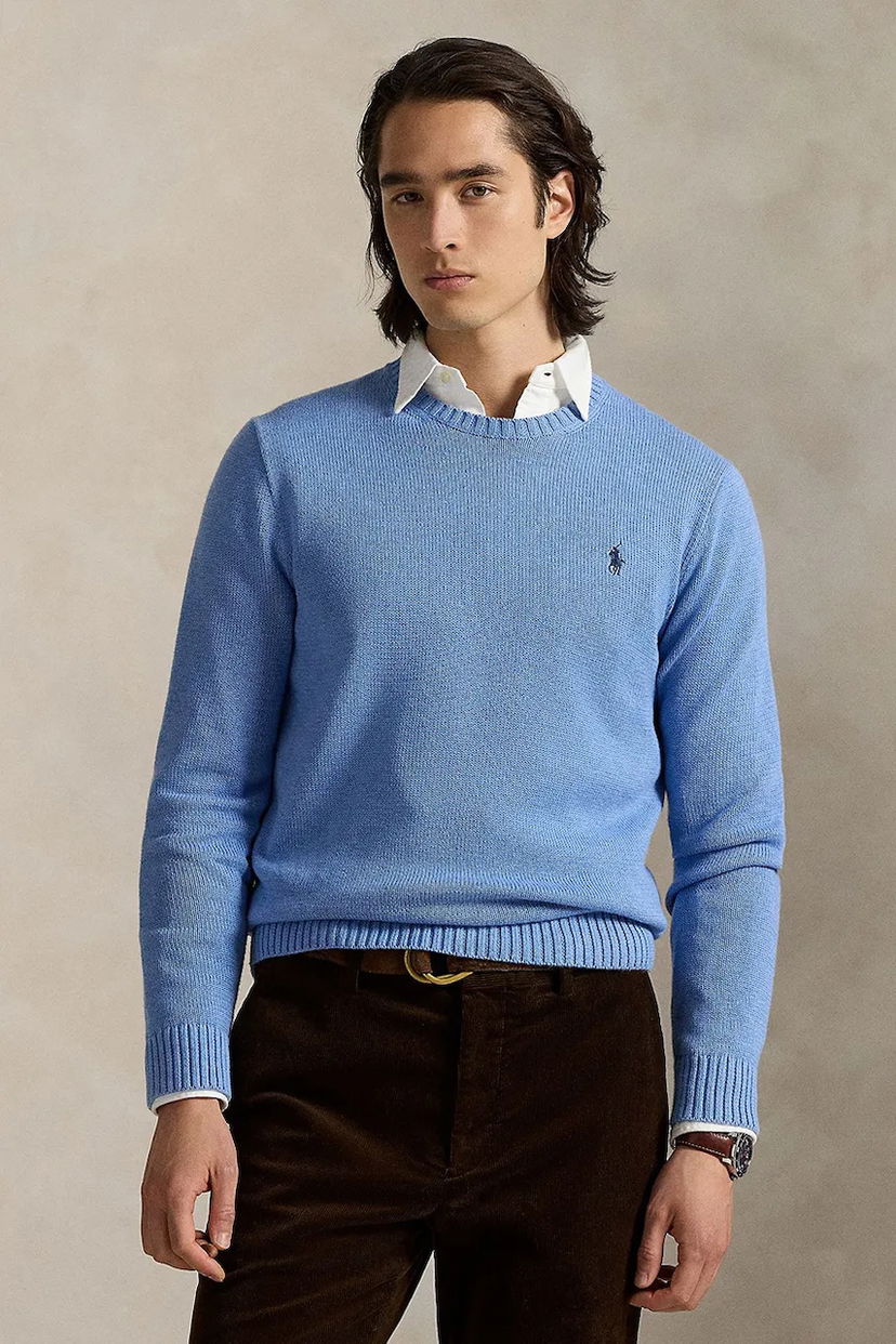 Džemper Polo by Ralph Lauren Polo Ralph Lauren Cotton Crewneck Sweater Plava | 710810846