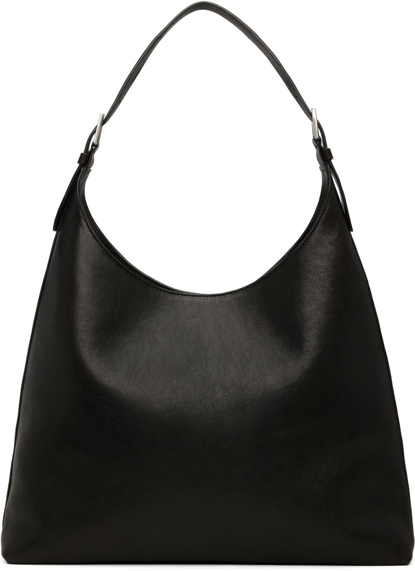 Torba za rame BY FAR BY FAR Camryn Washed Leather Shoulder Bag Crna | MWBSB058LL034BK001PL