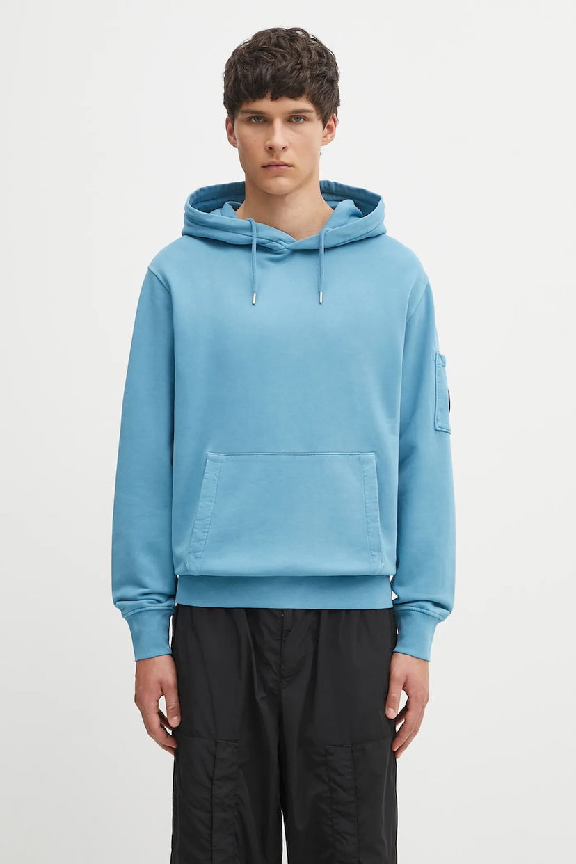 Dukserice C.P. Company C.P. Company Smooth Hooded Sweatshirt Plava | 19CMSS719A006372R