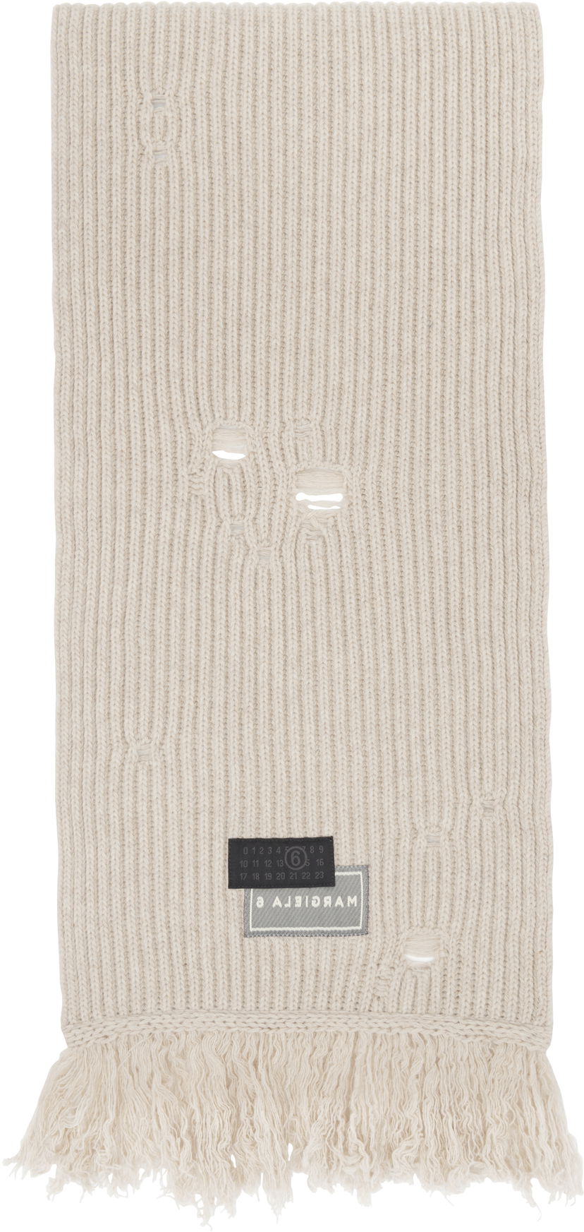 Šal Maison Margiela MM6 Maison Margiela Wool Distressed Fringed Scarf Bež | S52TE0056 M13138