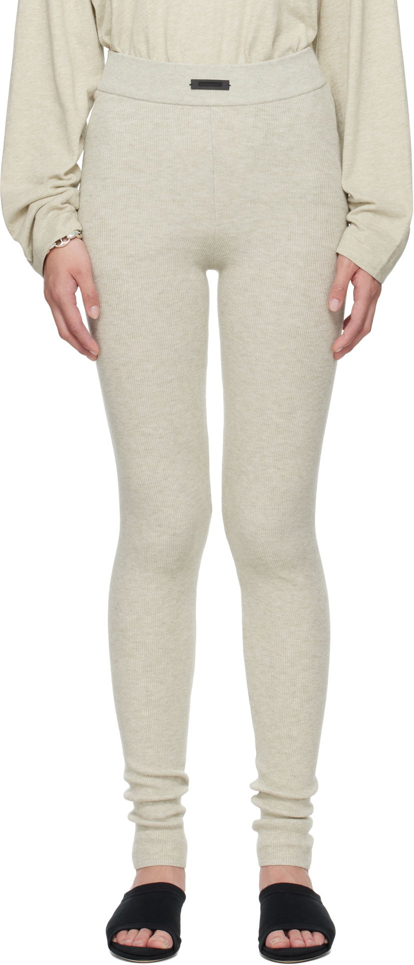 Tajice Fear of God Fear of God ESSENTIALS Soft Rib Leggings Bež | 192SP257492FW