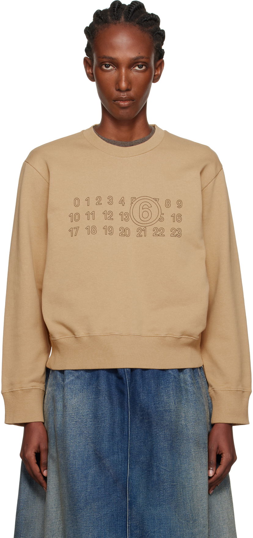 Dukserice Maison Margiela MM6 Maison Margiela Printed-Logo Sweatshirt Bež | S52GU0248 M25025