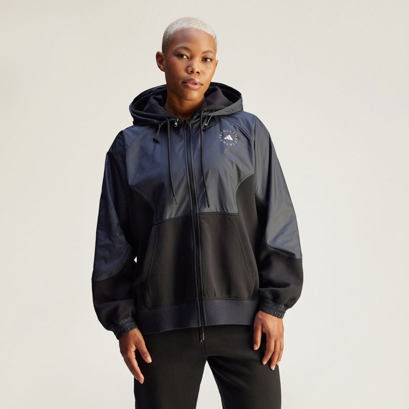 Dukserice adidas Performance adidas by Stella McCartney Material Mix Full-Zip Hoodie Crna | JI5243