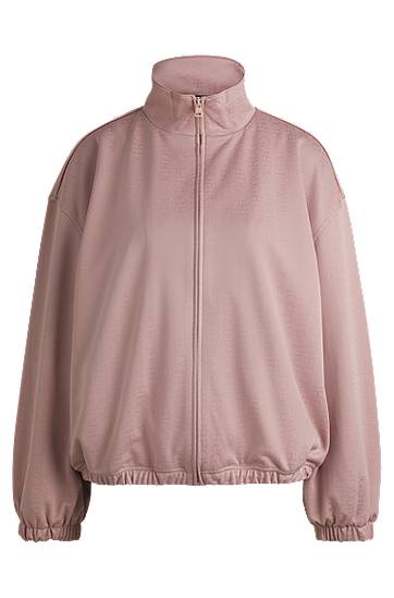 Džemper BOSS Oversized Logo Jacquard Jacket Ružičasta | 50531182