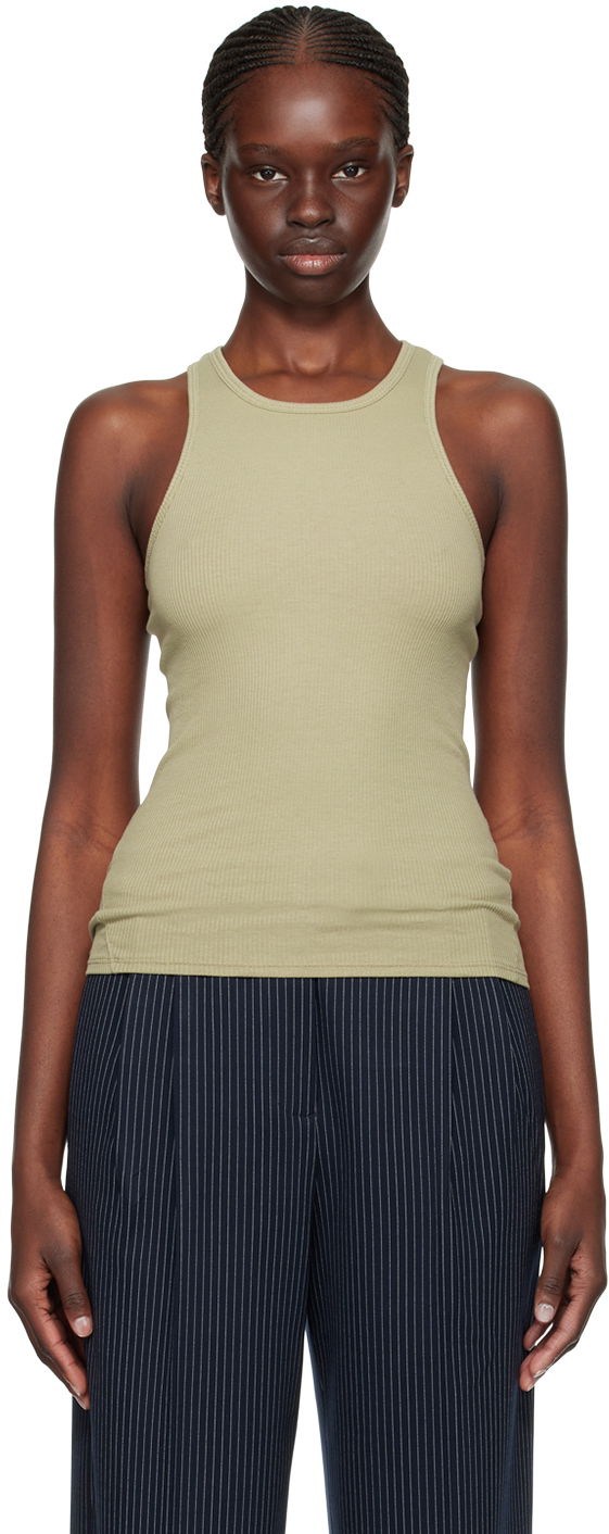 Majica bez rukava rag & bone Essential Rib Tank Top Zelena | WCC22FT020ER20