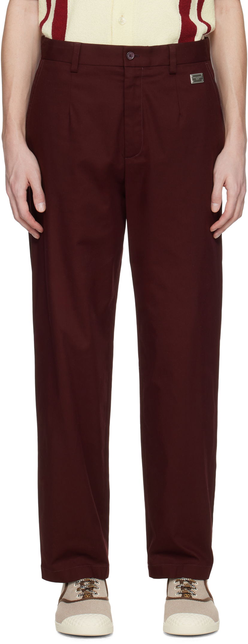 Hlače Dolce & Gabbana Dolce&Gabbana Gabardine Trousers Tamnocrvena | GV5ZHTFUFNV