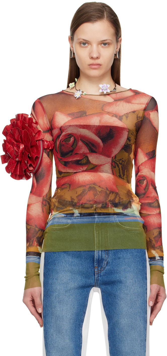 Majica kratkih rukava Jean Paul Gaultier Jean Paul Gaultier Roses Print Long Sleeve T-Shirt Višebojno | 24/25-U-TO132-T547-403050