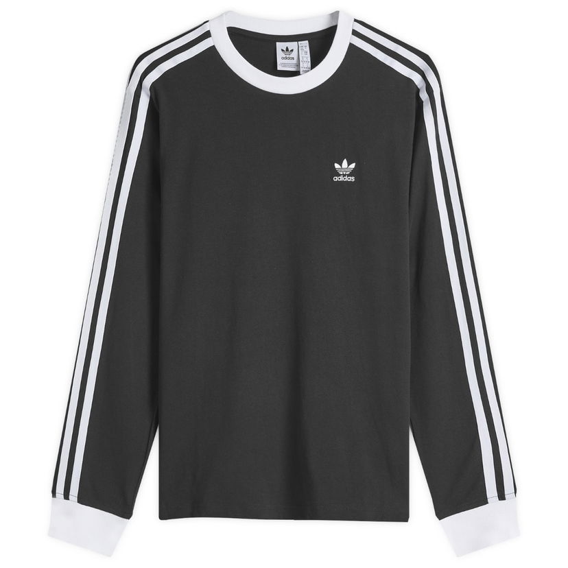 Majica kratkih rukava adidas Originals 3 Stripe Regular Long Sleeve T-Shirt Crna | JC5774