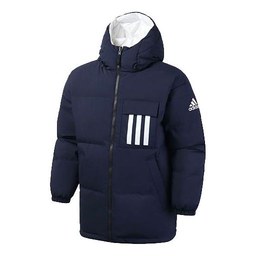 Pernata jakna adidas Originals Reversible Hooded Sports Down Jacket Tamnoplava | EH4010