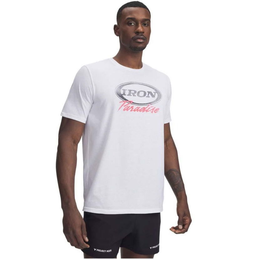 Majica kratkih rukava Under Armour Project Rock Iron Paradise T-Shirt Bijela | 1389945-100