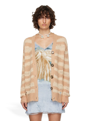 Džemper Acne Studios Distressed Cardigan Bež | A60398-