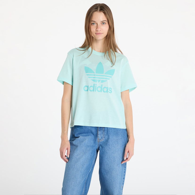 Majica kratkih rukava adidas Originals Adicolor Trefoil Boxy T-Shirt Tirkiz | JD3142