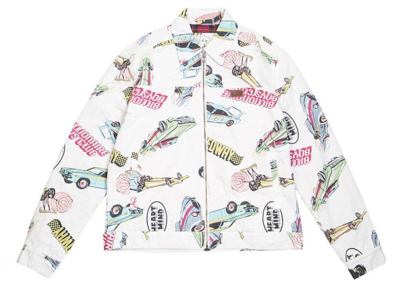 Jakna BILLIONAIRE BOYS CLUB Billionaire Boys Club Gear Head Print Jacket Bijela | 8911402WHT