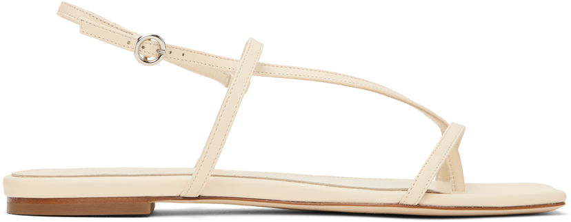Dodaci Aeyde Aeyde Ella Leather Toe-Post Sandals Bež | A11-FS-BERS8MFL-0121-100-007