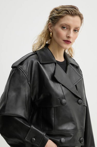 Trenčkot STAND STUDIO Stand Studio Bloom Cropped Leather Jacket Crna | 66387.7010, 4