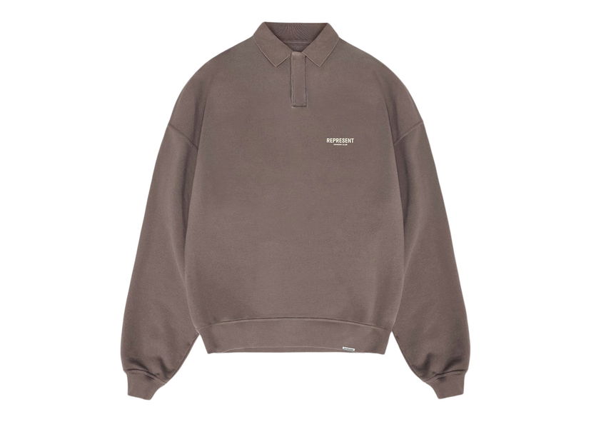 Džemper Represent Clo Represent Owners Club Long Sleeve Polo Sweater Fog Smeđa | MS4024-292