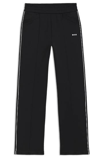 Trenirka BOSS BOSS Straight-Fit Tracksuit Bottoms with Piping Crna | 50544183