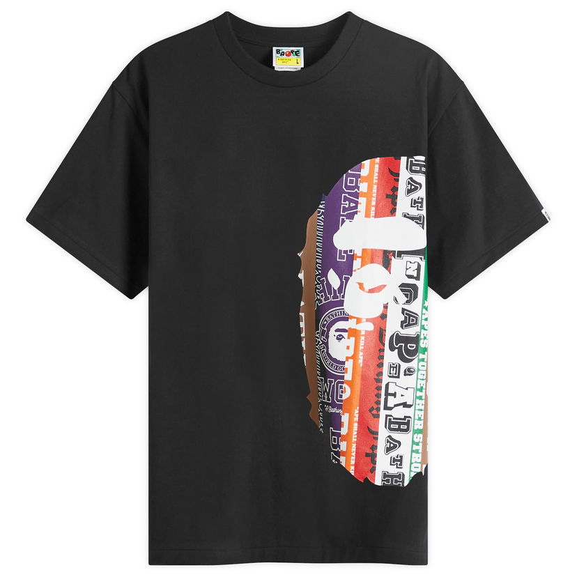 Majica kratkih rukava BAPE A Bathing Ape Fans Scarf Side Big Ape Head Crna | 001TEK301043M-BLK