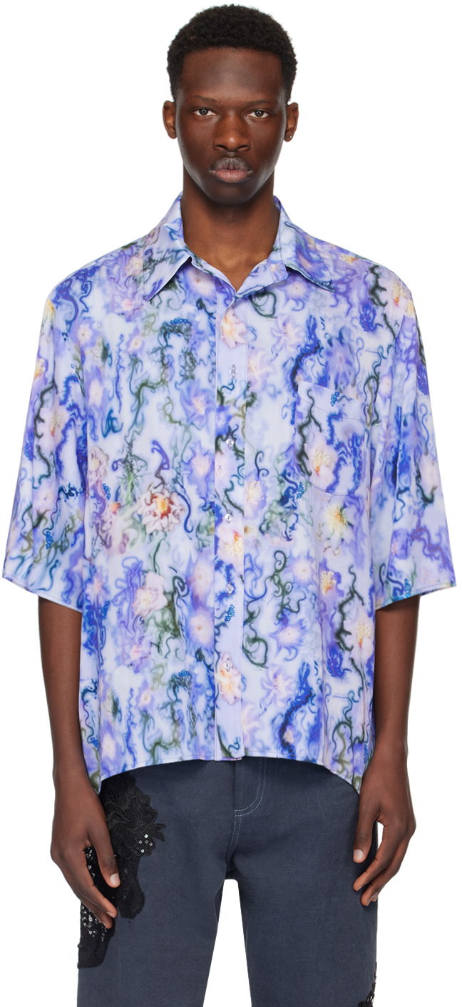 Košulja Collina Strada Collina Strada Market Print Shirt Plava | XX3890