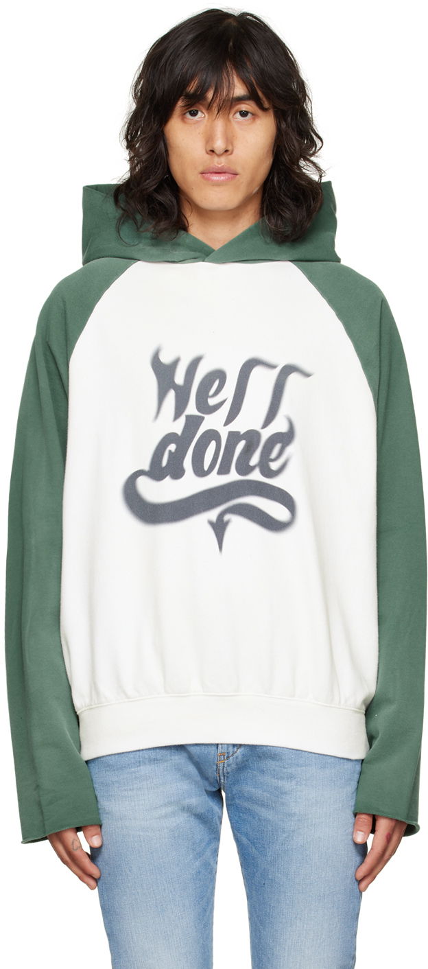 Dukserice We11done We11done Graphic Print Hoodie Bijela | WD-TH3-22-802-U-GR